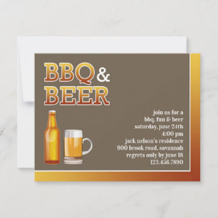 Convite para Festa de Churrasco e Cerveja