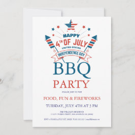 Convite para Festa de Churrasco no 4 de Julho com 