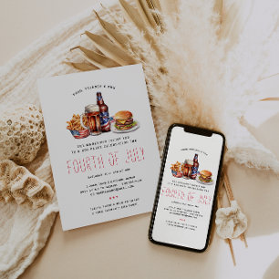 Convite para Festa de Churrasco Patriótica de 4 de