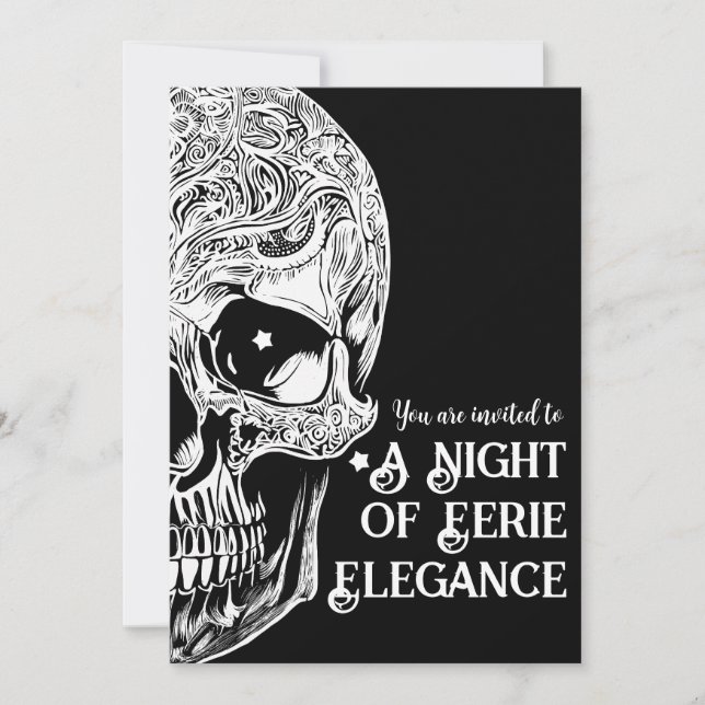 Convite para Festa de Cocktail e Fantasia Skull Go (Frente)