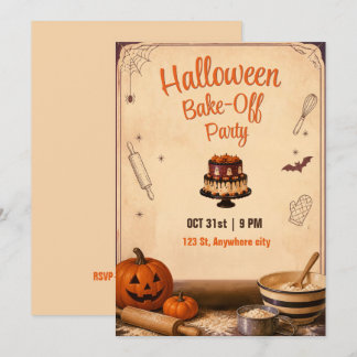 Convite para Festa de Concurso de Bolos de Hallowe