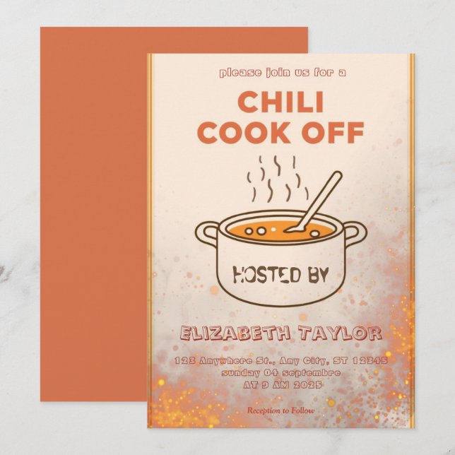 Convite para Festa de Concurso de Chili (Frente/Verso)