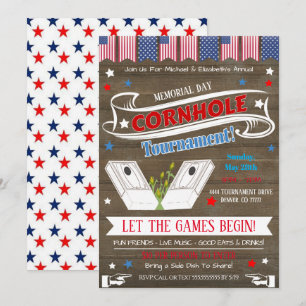 Convite para festa de Cornhole Patriótico