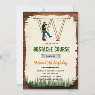 convite para festa de curso de corda zipline