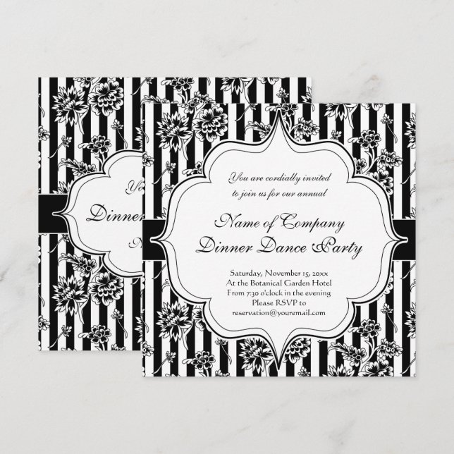 Convite para Festa de Dança de Jantar Formal de Gr (Frente/Verso)