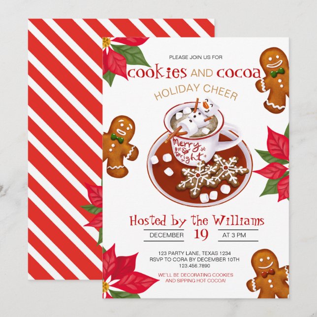 Convite para Festa de Decoração de Biscoitos de Na (Frente/Verso)