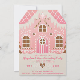 Convite para festa de decoração de casa de gengibr