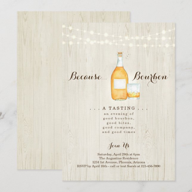 Convite para Festa de Degustação de Bourbon (Frente/Verso)