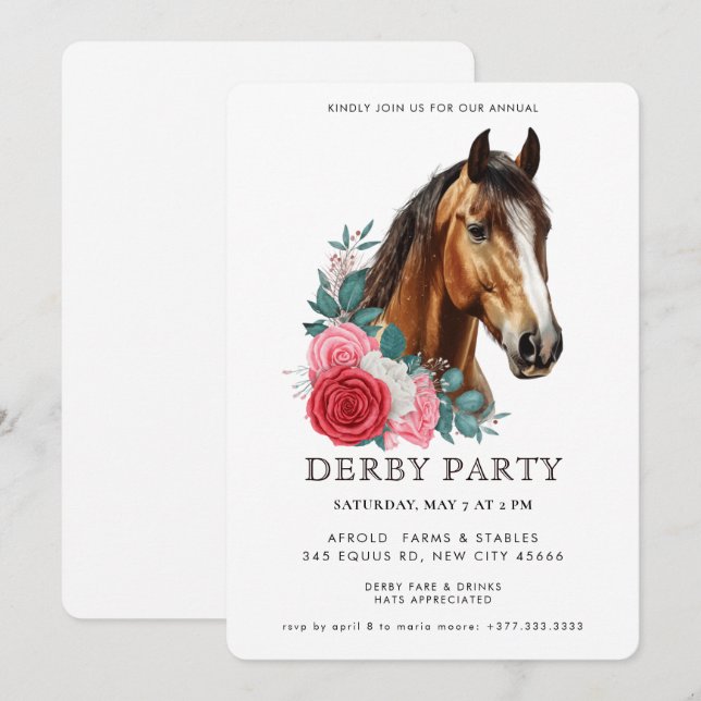 Convite para Festa de Derby ao Estilo Sulista (Frente/Verso)