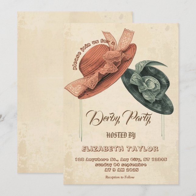 Convite para Festa de Derby de Chapéu Grande (Frente/Verso)