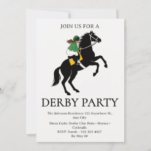 Convite para Festa de Derby de Corrida de Cavalos