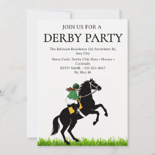 Convite para Festa de Derby de Corrida de Cavalos