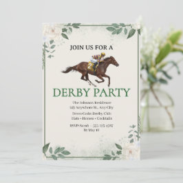 Convite para Festa de Derby de Corrida de Cavalos