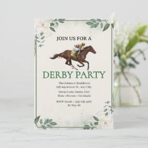 Convite para Festa de Derby de Corrida de Cavalos