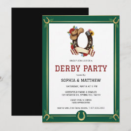 Convite para Festa de Derby Estilo Equestre Vintag