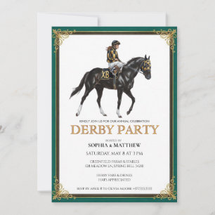 Convite para Festa de Derby Ferradura Arte Floral
