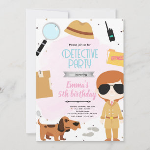 Convite para Festa de Detetives Meninas