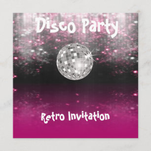 convite para Festa de Disco Retro
