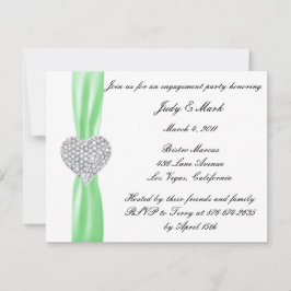 Convite para Festa de Engajamento Diamond Heart Gr