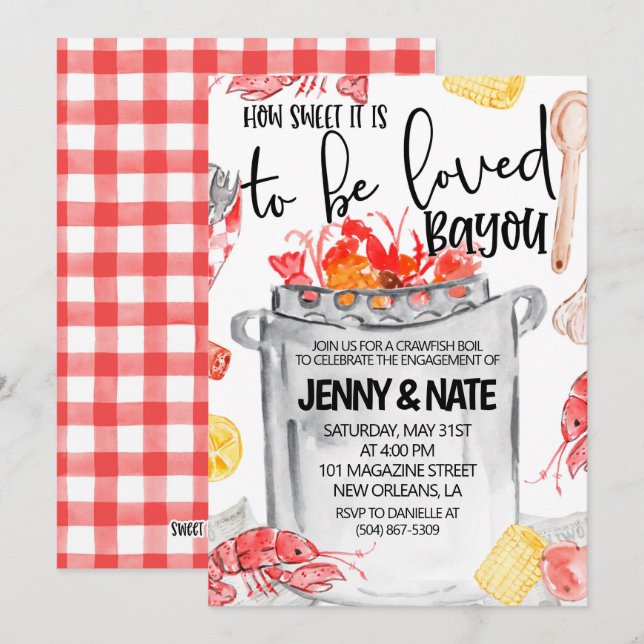 Convite para Festa de Engajamento do Cozimento de  (Frente/Verso)