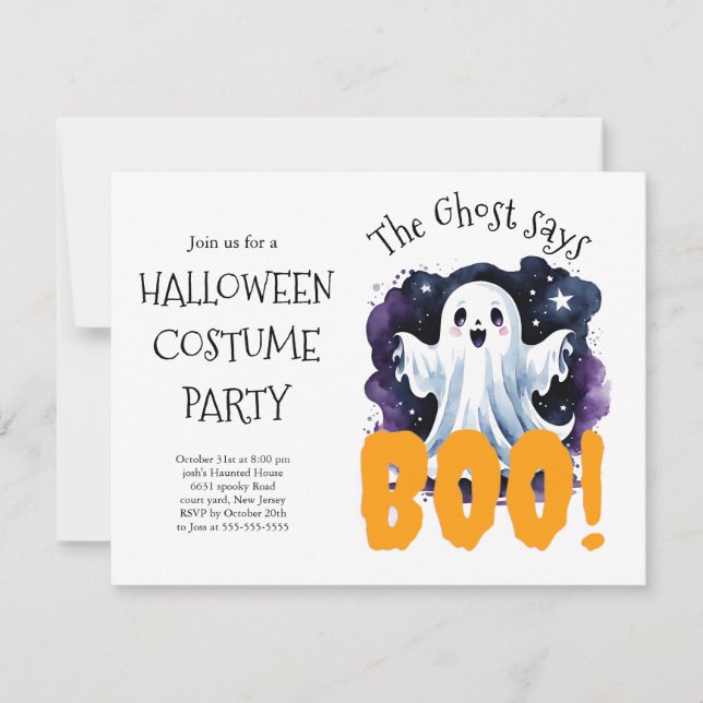 Convite para Festa de Fantasias de Halloween | Ass (Frente)