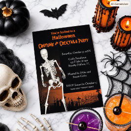 Convite para Festa de Fantasias de Halloween e Coq