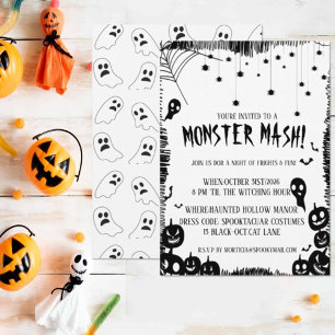 Convite para Festa de Fantasias de Halloween Monst