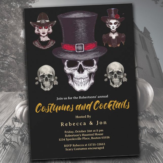 Convite para Festa de Fantasias e Drinks de Hallow (Criador carregado)