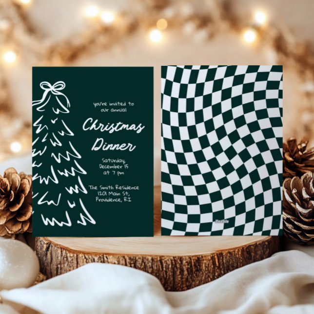 Convite para Festa de Feriado de Natal Retroativo  (Criador carregado)