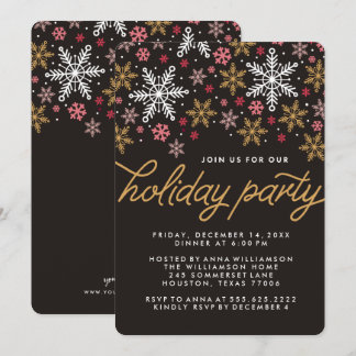 Convite para Festa de Feriado de Snowflakes