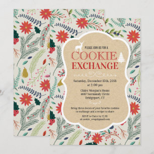 Convite para Festa de Feriado do Cookie Exchange