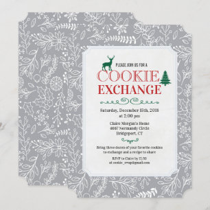 Convite para Festa de Feriado do Cookie Exchange