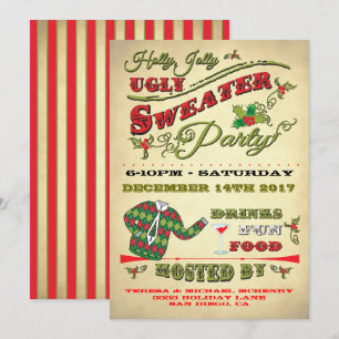 Convite para Festa de Feriado Holly Jolly Ugly Swe