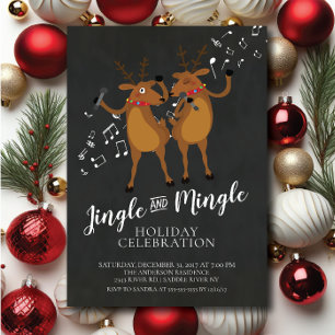 Convite para Festa de Feriado Jingle & Mingle Rein