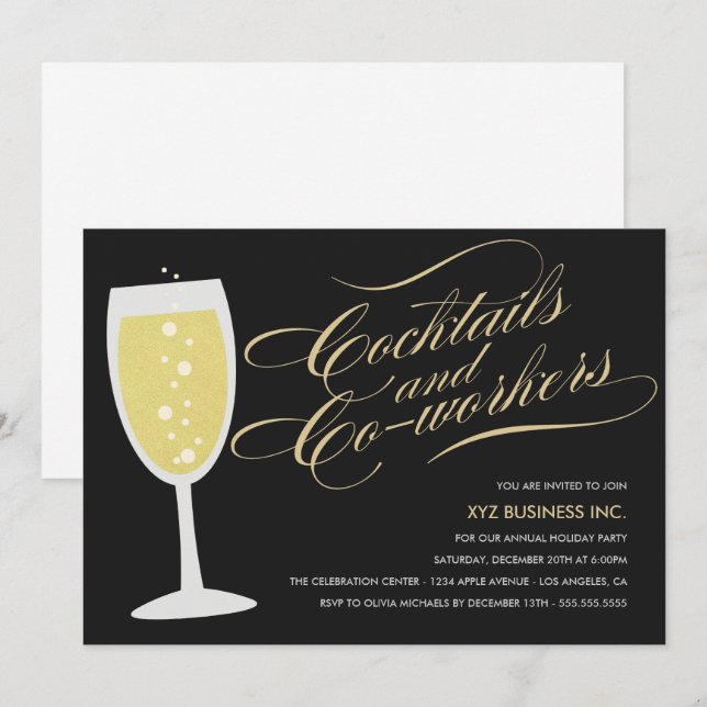 Convite para Festa de Feriados para Cotrabalhadore (Frente/Verso)