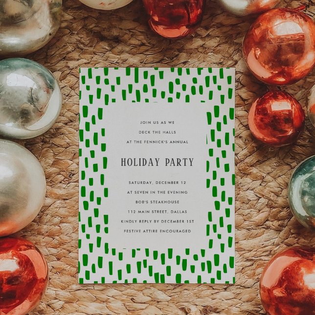 Convite para Festa de Férias Bright Green Dashing (Bright Green Dashing Holiday Party Invitation)