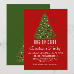 Convite para Festa de Férias de Árvore de Natal El