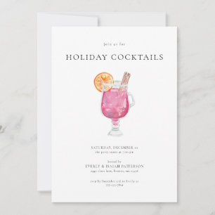 Convite para Festa de Férias de Cocktail de Natal