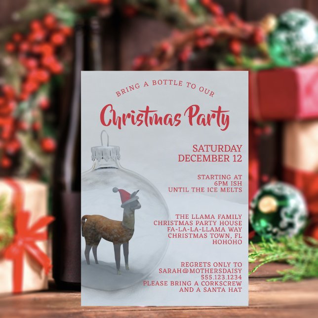 Convite para Festa de Férias do Natal Llama (Christmas Party? Need an invitation or two? Just add your details)
