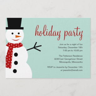 Convite para Festa de Férias/Natal Snowman