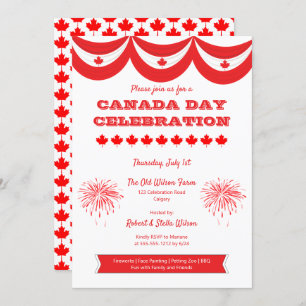 Convite para Festa de Férias no Dia do Canadá