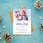 Convite para Festa de Férias Snowman<br><div class="desc">Planeje uma celebração de na moda com este convite moderno que seus convidados adorarão.</div>