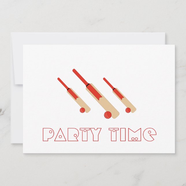 Convite para Festa de Festas de Festas de Críquete (Frente)