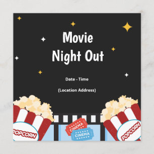 Convite para Festa de Filme Night Out Backyard