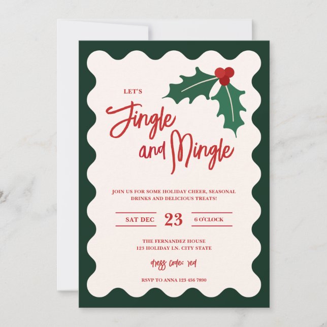 Convite para Festa de Fim de Ano com Jingle e Ming (Frente)