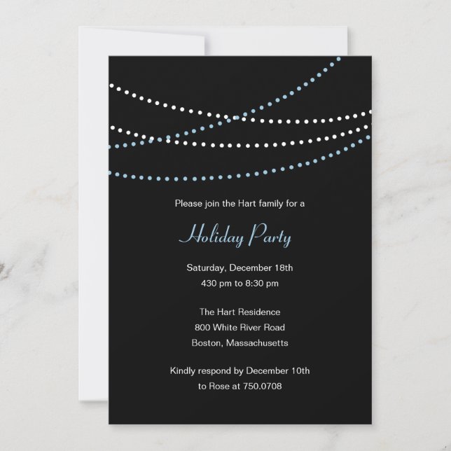 Convite para Festa de Fim de Ano com Luzes em Stre (Frente)