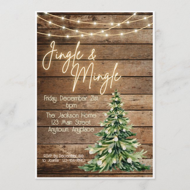 Convite para Festa de Fim de Ano Farmhouse Jingle  (Frente)