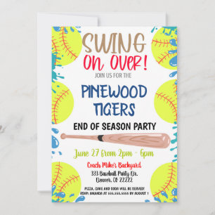 Convite para Festa de Fim de Temporada de Softbol