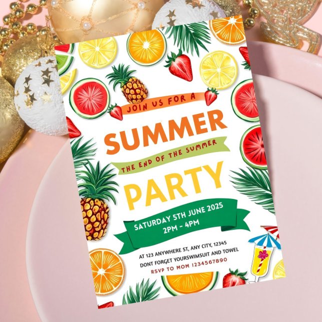 Convite para Festa de Fim de Verão Festa de Verão  (Criador carregado)