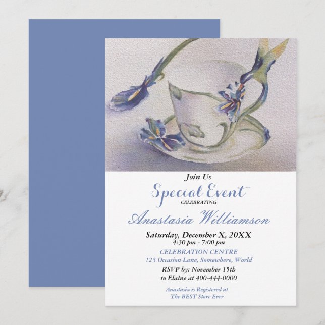 CONVITE PARA FESTA DE FLOR E PÁSSARO (Frente/Verso)